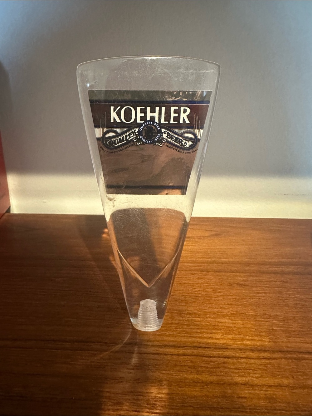 Koehler Clear Acrylic Beer Tap Handle